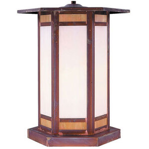 Etoile 1 Light 13.5 inch Antique Brass Column Mount in Gold White Iridescent and White Opalescent